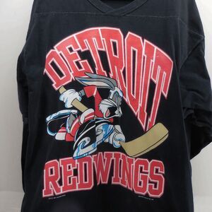 Rare 1993 Vintage Detroit Redwings Loony Tunes Bugs Bunny Long Sleeve Tee L NHL